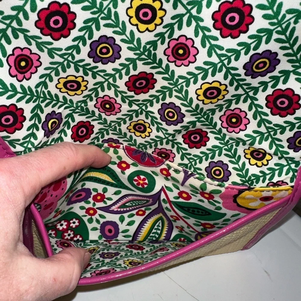 Vera Bradley Viva La Vera Straw Hobo Bag and Wristlet